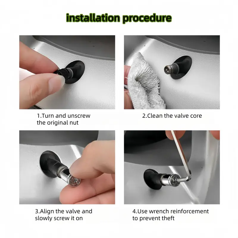 Car Tire Valve Stem Cap, 4 Counts/set Anti-theft Car Tire Valve Stem Cover, Universal Car Tire Valve Stem Cap for Motorcycle, Car, Truck 8
