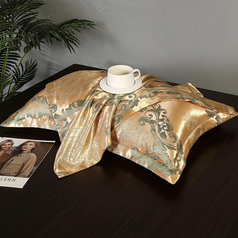 Product Introduction of Vỏ Gối Jacquard Lụa, Cao Cấp, Phong Cách Châu Âu, Gói Một Cặp, 48 X 74cm, Vỏ Gối Người Lớn, Thiết Kế Đơn Giản, Được Làm Bằng Chất Liệu Lụa 4