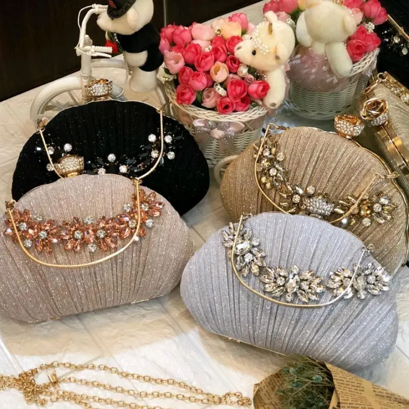 Tas Pesta PRESLEY Embellished Crystal Box Clutch Wanita 3