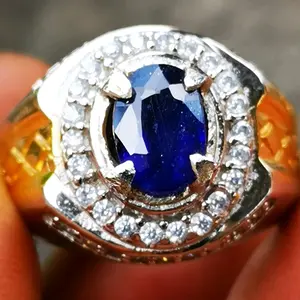 Batu Permata Natural Royal Blue Shafire Super Mewah 8x6x4mm - Stone