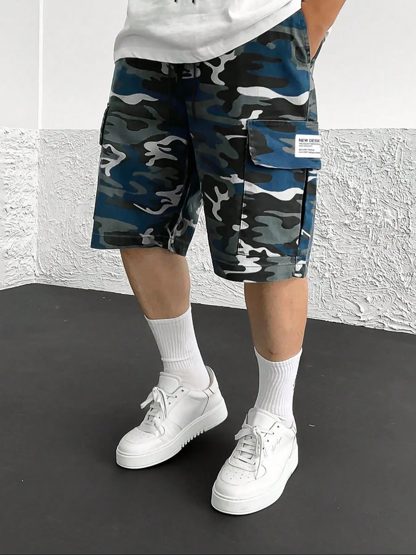 Men's Camo Print Cargo Shorts, Loose Casual Multi-pocket Shorts for Summer, Fashion Men's Bottoms for Daily Wear