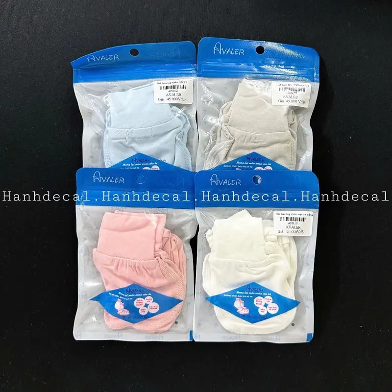 Set Mũ Và Bao Tay Chân Avaler Cho Bé Sơ Sinh Vải Sợi Tre Mềm Mại Nhiều Màu Cao Cấp BOTIBO KIDS 1