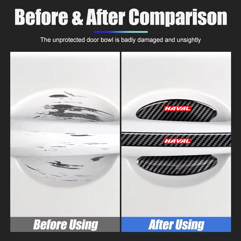 Car Door Carbon Fiber Protection Sticker Handle Film Door Bowl Protector For Haval H6 Jolion H2 H2s H1 H5 M4 H9 2023 2024 2025 Car Sticker 3