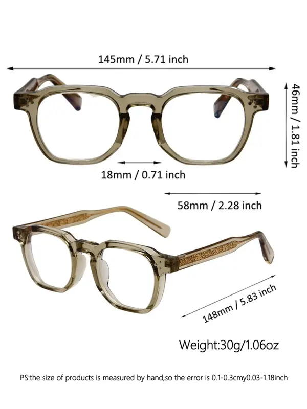 Retro Full Frame High Quality Eyeglasses, Fashion Anti-blue Light Eyeglasses for Women & Men, Fashion Lightweight Casual Eyeglasses  for Work, Daily Clothing Decor, Perfect for Daily Use, Stylish Eyeglass 1
