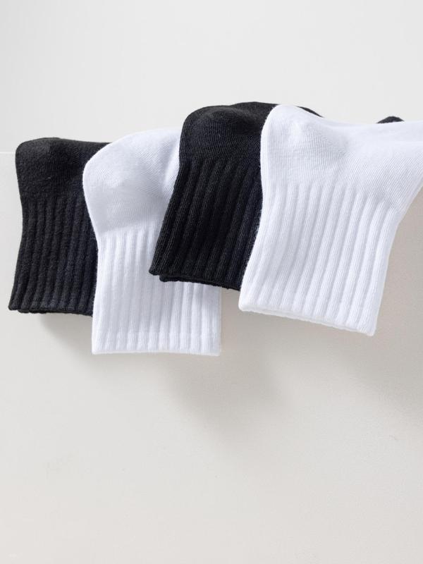 Women's 10 Pairs Casual Solid Crew Socks, Comfy Low Cut Socks For Women, Mid-Calf Socks For Daily Wear, Women's Socks & Hosiery 4
