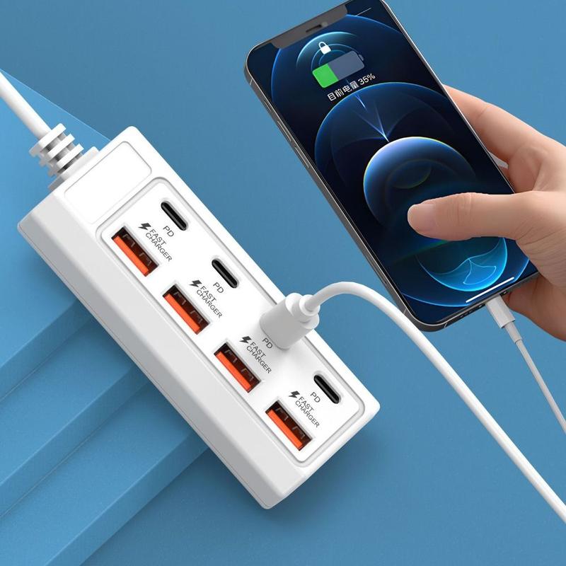 Durable 8 in 1 Power Socket Adapter 4USB 4Type-c Fast Charging - TikTok ...