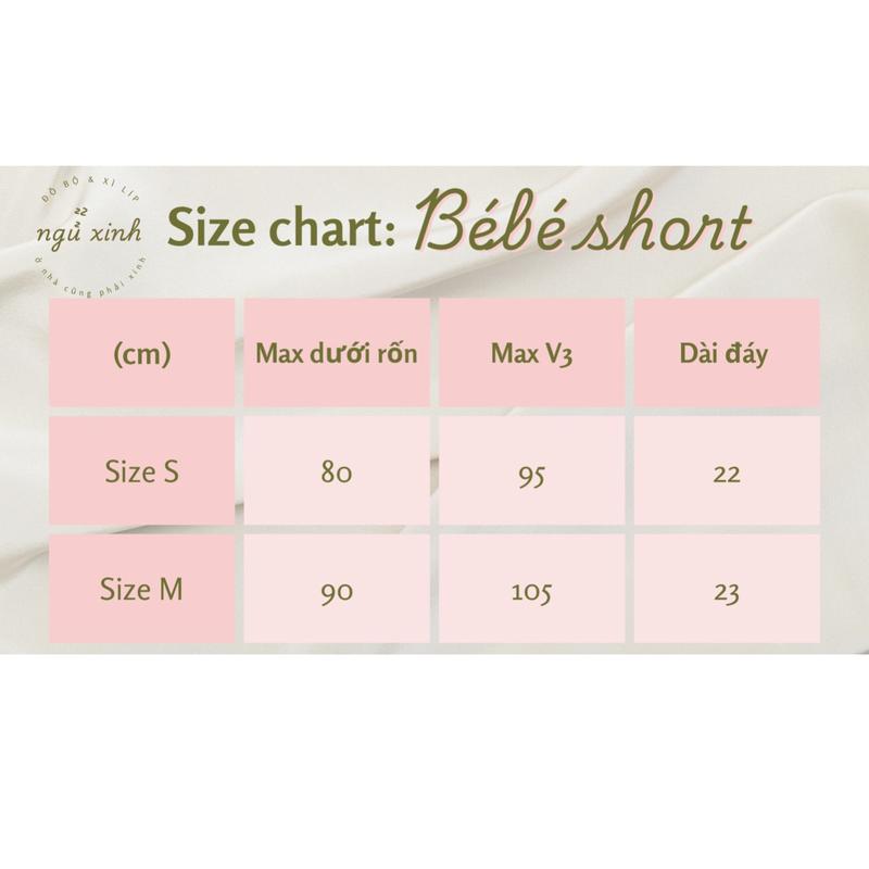 Product Introduction of ￼Bébé Short | Quần mặc nhà cho nữ, cạp thấp trendy nhiều màu cực dễ thương | Ngủ Xinh Closet đùi brandy shorts mini nhung 0