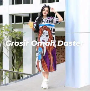 Daster Boba Cantik Dengan Harga Terjangkau Kekinian Murah Meriah - Daster Modern dan Trendy Busui Friendly - Daster Simple Elegan kain lembut Motif Rayon Serut Tebal Pekalongan Wanita