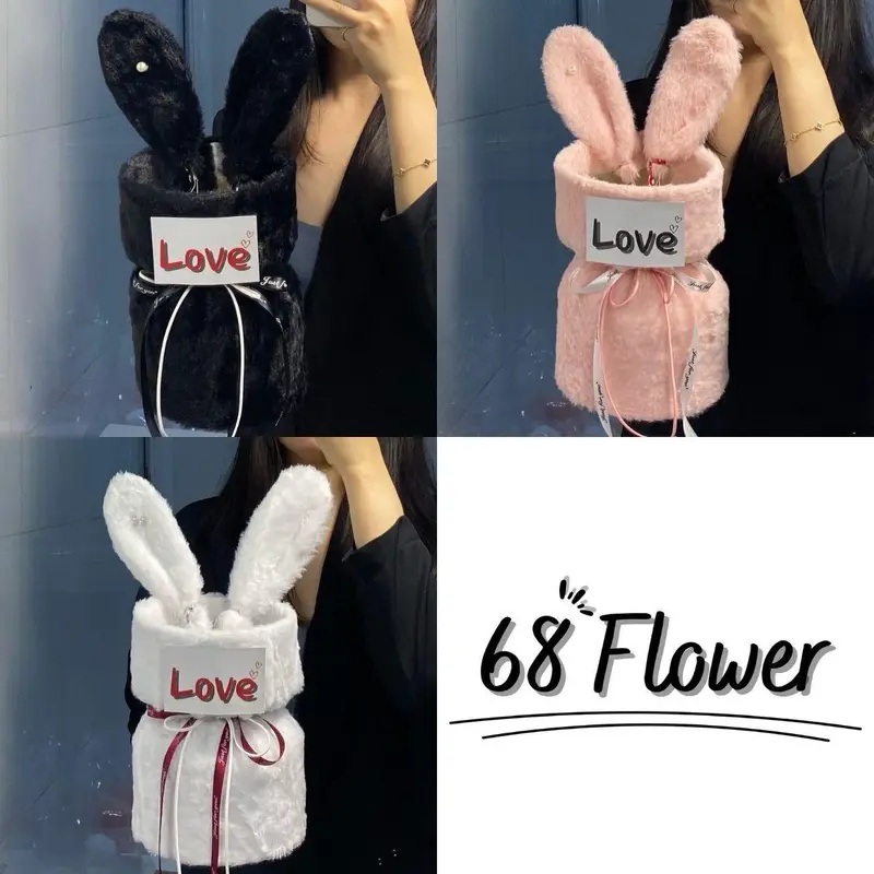 Cốt Bó Hoa Tai Thỏ Trắng ,Hồng ,Đen Sẳn Chỉ  Cắm Hoa   Làm Quà Tặng Ý Nghĩa Sinh Nhật, Valentine, Decor Phòng 1