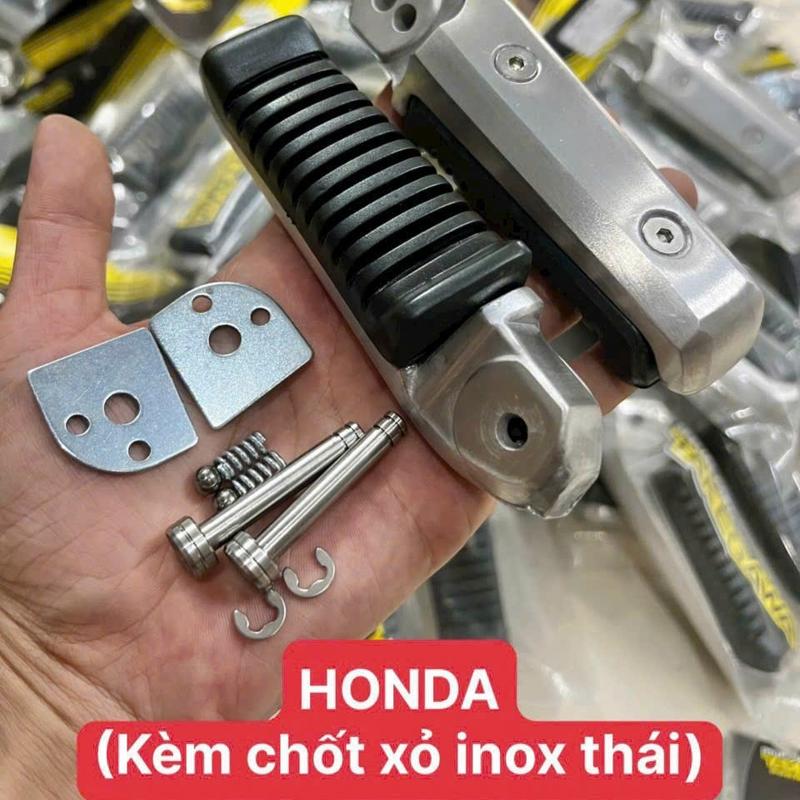 Cặp Gác Chân Sau Nhôm Kèm chốt Xoả lông đền Đỏ Cho Xe  Honda - Ya  Phụ Tùng  [ Lưu Ý Fuled Wave 110 Đi Gác Tictok phài mài Xíu ] Inox