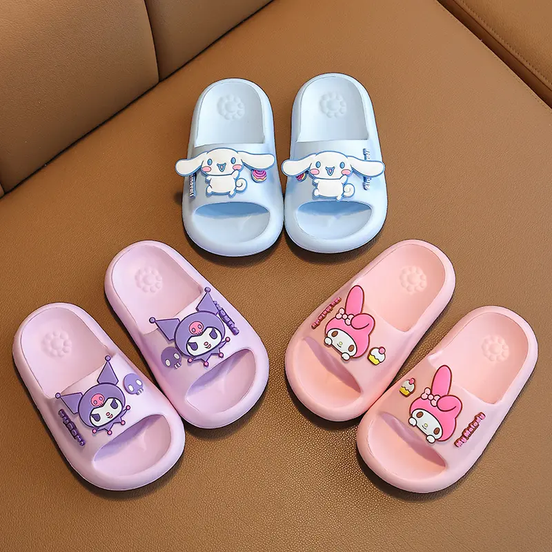Children's slippers summer girl Cute Home Anti slip One word Slippers  indoor and outdoor  cinamoroll  kuromi Cartoon slippers