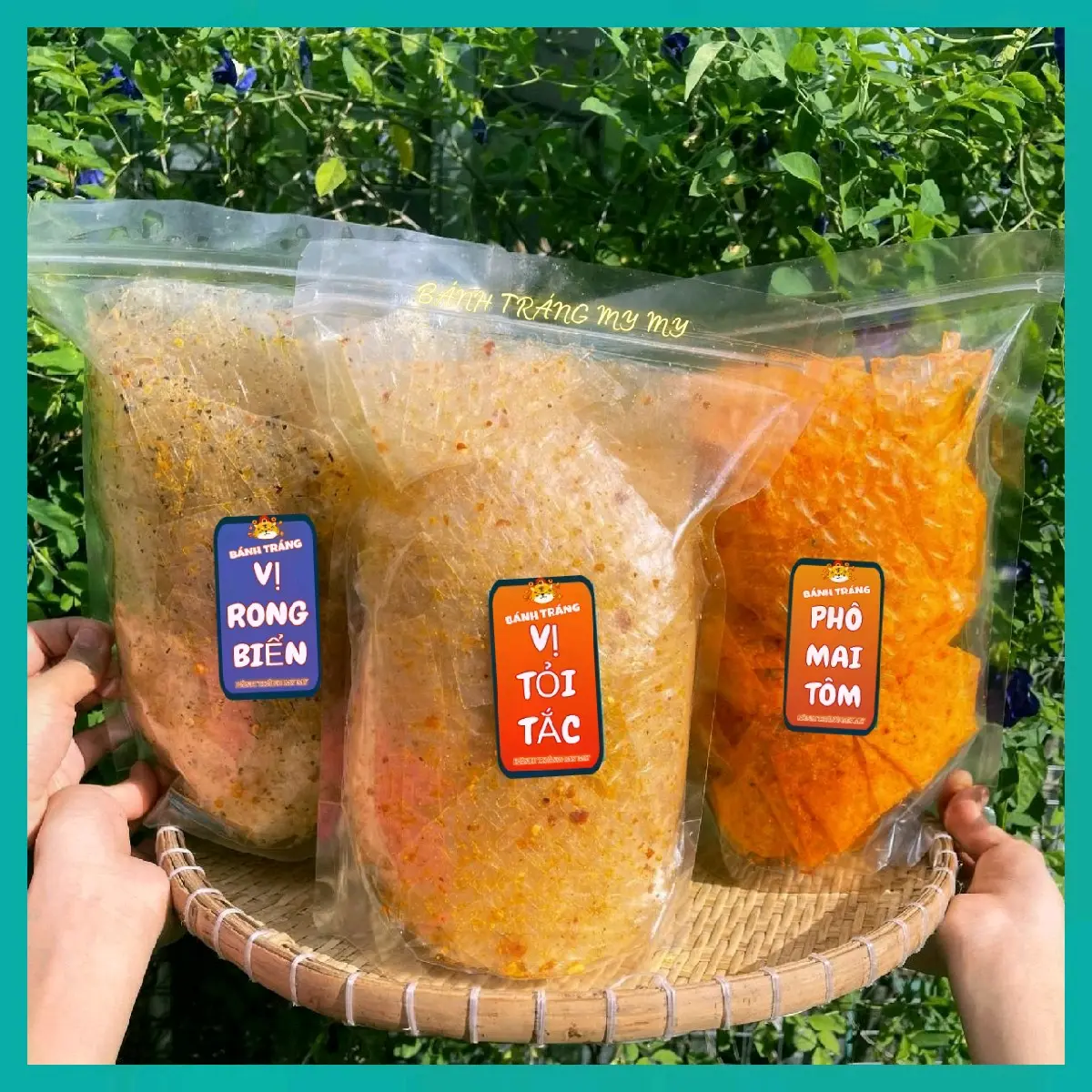 900g 3 vị bánh tráng ngon nhà My(phô mai+tỏi tắc+rong biển) Snack Ăn Vặt