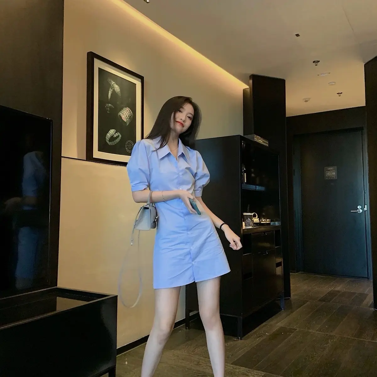 Váy Hanna9 thanh lịch, giữ dáng, năng động AA01 Nữ Women Dress Umi Nhung Kem Kaki đầm xanh  đínhnơ dương nhạt váy  kẻ