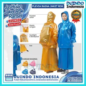 Duindo | Jas Hujan Plevia 728 Raina Jaket Rok Mantel Wanita Muslimah Gamis