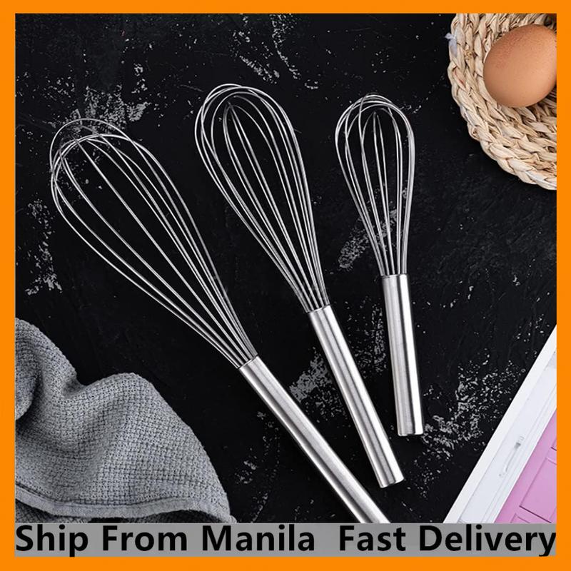 3 Pack Stainless Steel Whisks, Wire Egg Beater Whisk Set Kitchen ...