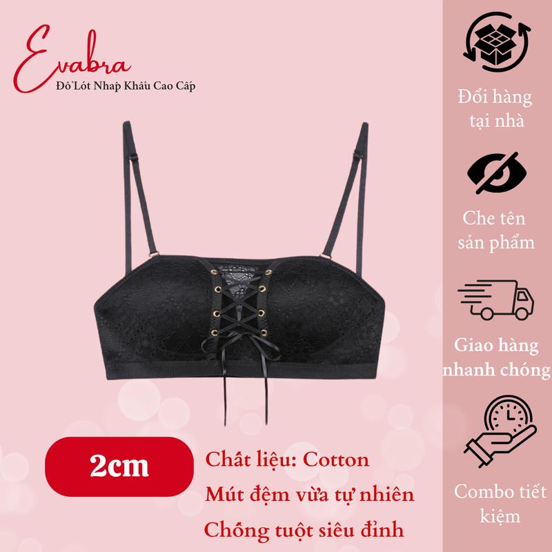Áo Cúp Ngực Eva Bra Không Dây Phối Dây Rút - 8888 Cup Tua Rua Nữ
