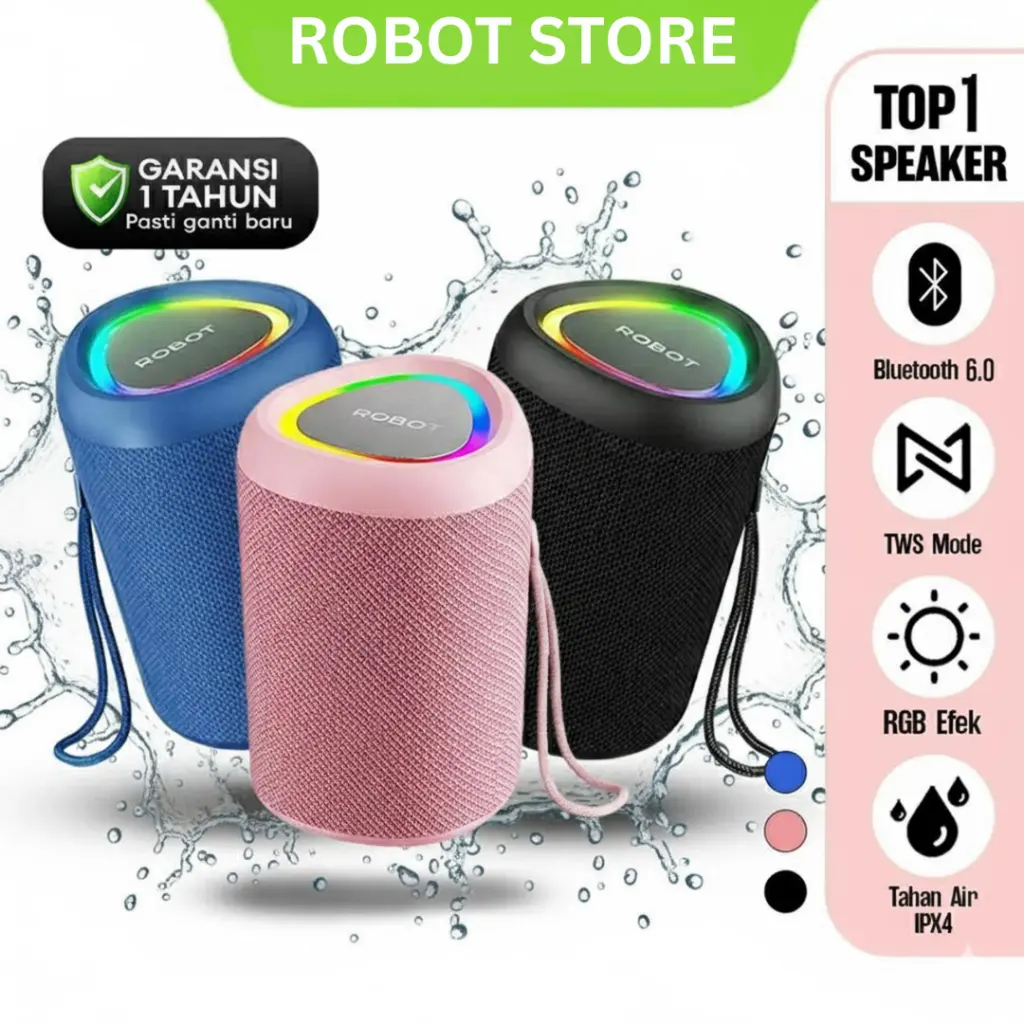 ROBOT RB120 Speaker Bluetooth 5.3 RGB Waterproof IPX4
