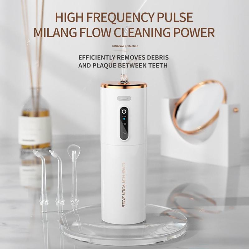 Portable Electric Oral Irrigator, 1 Box Rechargeable Water Flosser, Waterproof Teeth Cleaner for Home & Travel 4