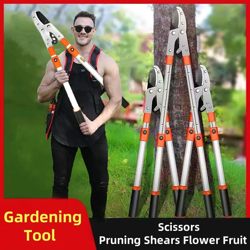 Heavy type pruning shears stainless fruit tree cutter extendable gardening tool trimming scissor garden scissors