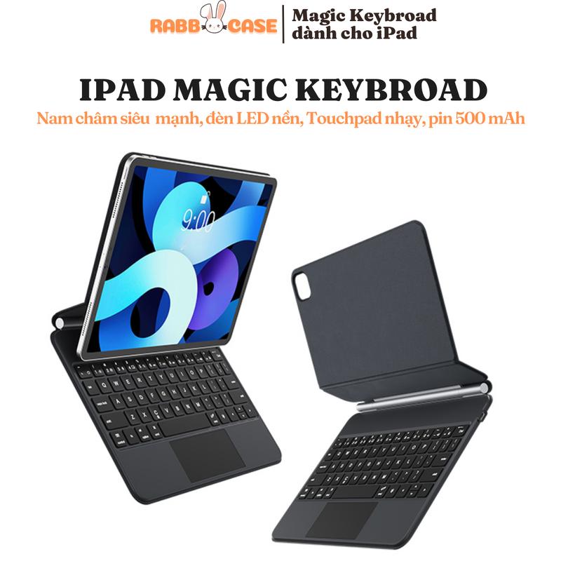 Bao da bàn phím Smart Keyboard dành cho các dòng iPad Gen 10, Air 4/5 10.9", Pro 11", 12.9 inch, có đèn LED nền RGB - sử dụng kết nối Bluetooth
