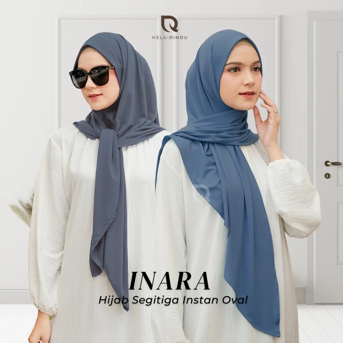 HELAIRINDU - Hijab Segitiga Instan Oval Inara Jersey Premium Lembut Nyaman