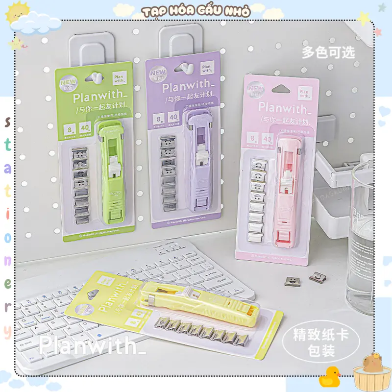 Set ghim tài liệu Planwith Clip Folder Thư mục lưu trữ nhiều màu sắc [taphoagaunho] 0