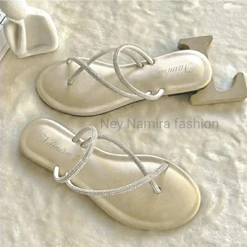 Selasa Bergaya Power Shop sandal wanita Sandal Jepit Import Model Tali Tengah Variasi untuk Wanita -Fashion Sandal jepit sederhana 2425-2H Sendal 2