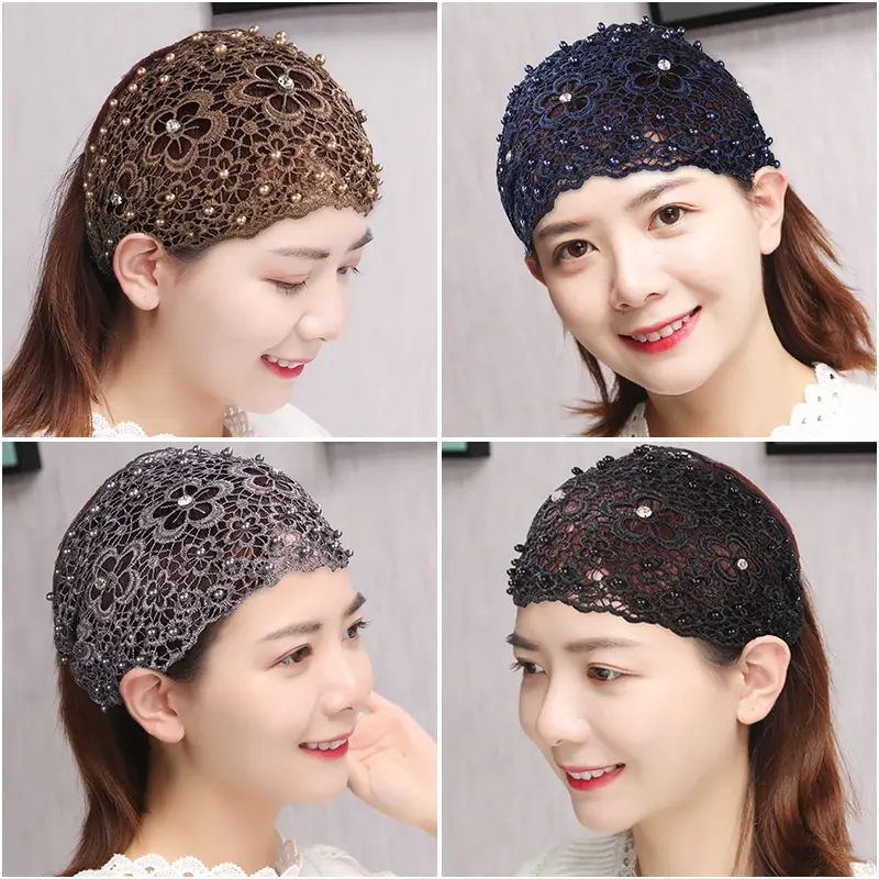 Băng Đô Ngọc Trai Nhân Tạo, Thời Trang, Rộng Vành, Thêu Ren, Che Tóc Bạc, Phụ Kiện Tóc, Thích Hợp Cho Bé Gái, Để Rửa Mặt, Thể Thao Và Trang Phục Thường Ngày, Kèm Vương Miện, Ngọc Trai Nhân Tạo Voi Nhung