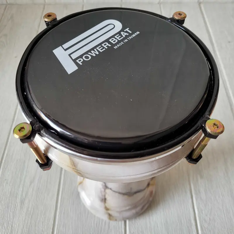 Calti Darbuka Dumbuk Anak Motif Marmer Putih Ukuran 6 inch Termurah Kualitas Terbaik Lengkap Tas Kayu Asli 5