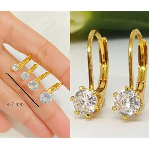 Anting Titanium Wanita Anting Desi Permata  anti karat tidak mudah luntur