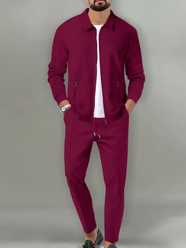 Sporty Two-piece Set Men's Plain Zip Up Jacket & Drawstring Waist Pants Tracksuit Set, Men's Sportswear for Gym Workout Running, Casual Gym Wear, Athleisure Style, Athleisure Summer Clothes 6