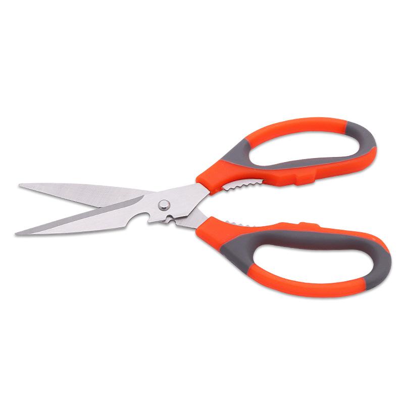 Product Introduction of Multifunctional Stainless Steel Sharp Fishing Cutting Household Multi Kitchen Scissors With Beer Opener Walnut Clip 12