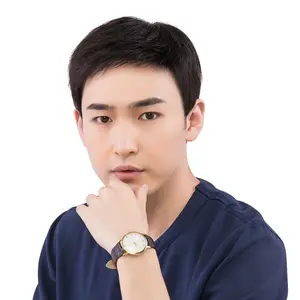 Rambut pendek wig pria, rambut nyata, usia tengah dan orang tua penutup kepala, rambut nyata, versi Korea, tampan, kirim rambut wig kepala ayah