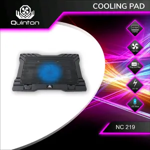 kipas laptop cooling pad laptop quinton nc219 1 fan 14cm 15,6inch led Blue Cooler laptop computer cooler pad gaming