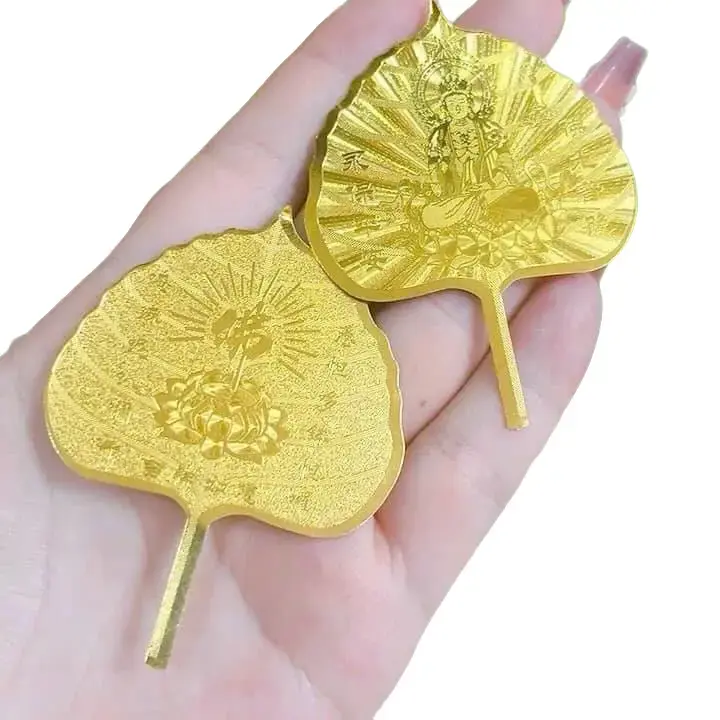 Combo 10 LÁ BỒ ĐỀ MẠ VÀNG MAY MẮN, TÀI LỘC - để ví, ốp điện thoại, bằng kim loại Trtr5 Decor Trang Trí Nhà