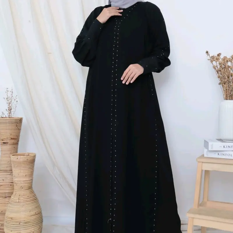 Abaya Hitam Gamis mix Sifon Saudi and mata2 blink Dubai Ratih 1
