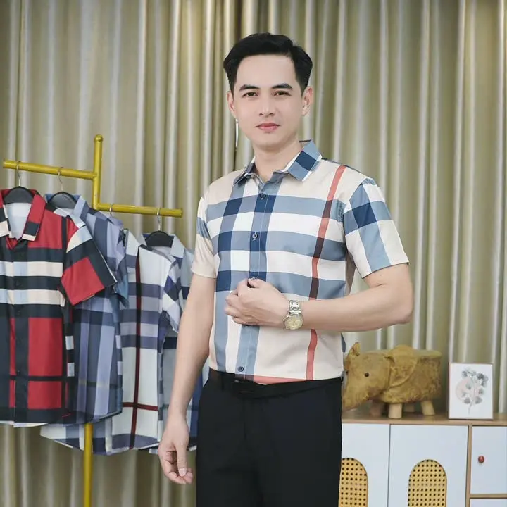 ÁO SƠ MI NAM TAY NGẮN THANH LỊCH  SANG TRỌNG HỌA TIẾT CARO THOÁNG MẠT ĐA DẠNG PHONG CÁCH CHO CÁC ANH Fun zise từ 46kg -85kg