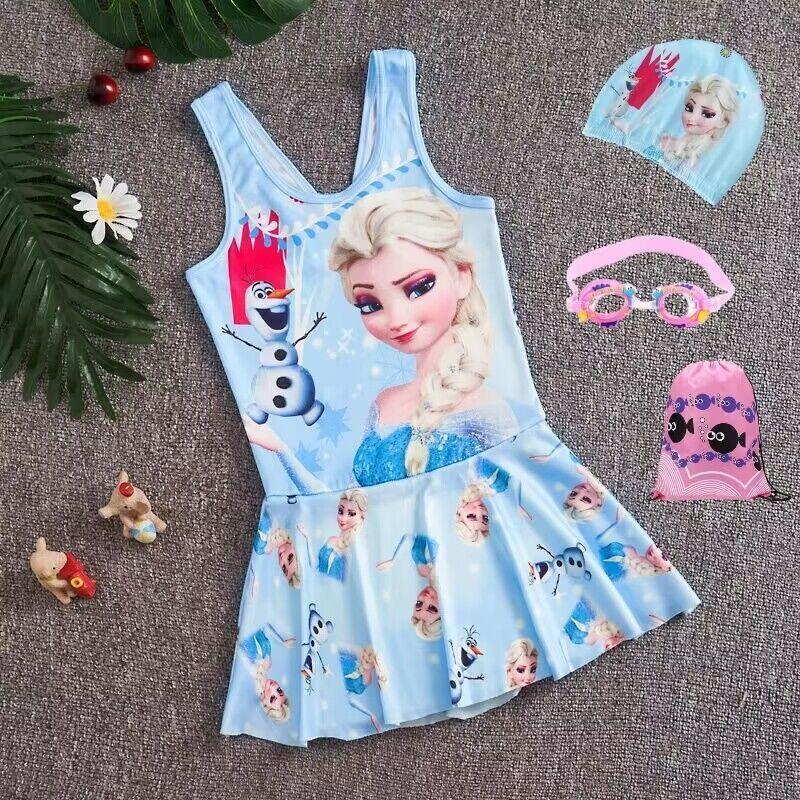 Snowyprincess Children's Swimsuit Girls' Quick-Drying One-Piece Medium and Big Children 2024 New Girls' Western Style Skirt Swimming Suit 6