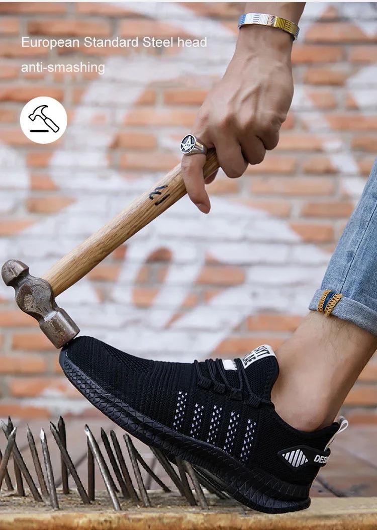 Product Introduction of Giày Bảo Hộ Lao Động, Giày Mùa Hè, Thoáng Khí, Dành Cho Nam Giới, Có Đệm Khí, Giày Thể Thao Bảo Vệ, Chống Đâm Thủng, Giày Bảo Hộ Lao Động, Giày Mũi Thép, Thích Hợp Cho Nam 6