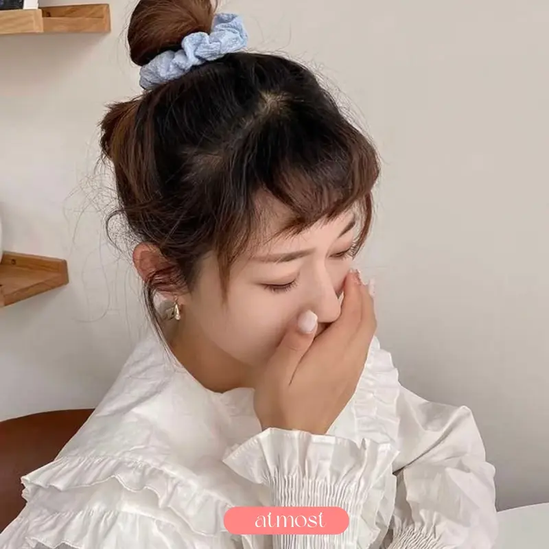 Dây Buộc Tóc Scrunchies Atmost Họa Tiết Caro Cao Cấp Phong Cách Hàn Quốc Phụ Kiện Tóc Nữ - Women, Hoa Chun 7