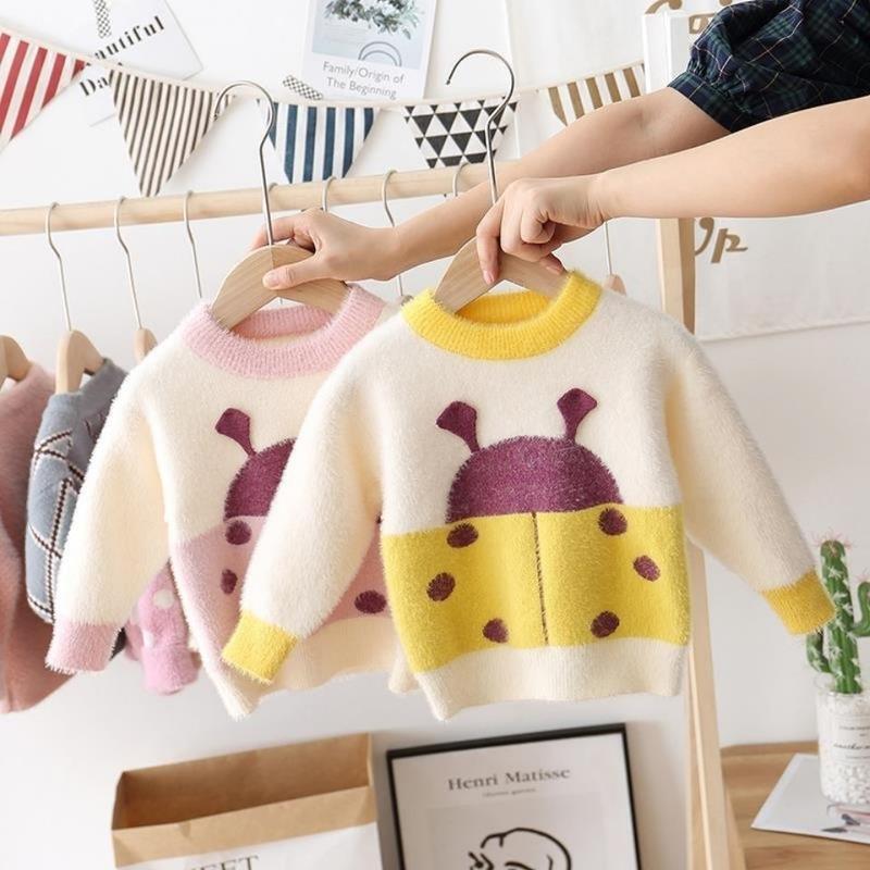 Áo Len Lông Cừu, Phong Cách Phương Tây, Áo Sơ Mi Lớp Cơ Sở, Dành Cho Bé Gái Và Bé Trai, Áo Len Hoạt Hình Mới, Thích Hợp Cho Trẻ Em 0