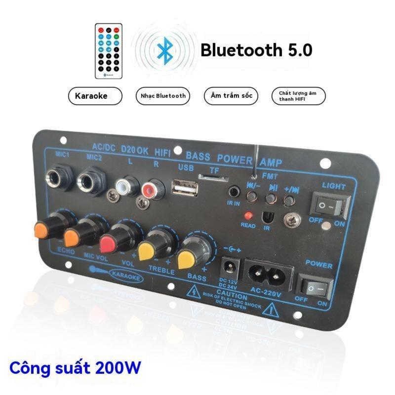 Mạch loa D10 Bluetooth 5.0 hát Karaoke 120w 12V 24V 220V Tặng kèm đủ phụ kiện Chất lượng âm thanh HD 220V 12V kỹ thuật số bảng khuếch đại Bluetooth Loa siêu trầm micro Kem Nghe Nhạc