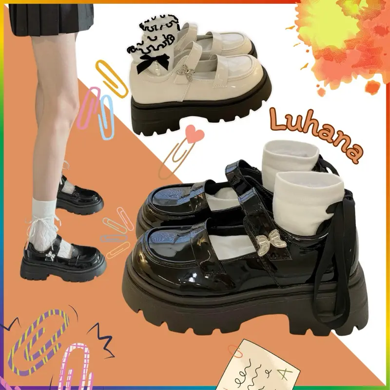 Giày lolita nữ,giày Oxford thời trang đế thô đúc phong cách rentro đi học thời trang ulzzang Shoes Jean