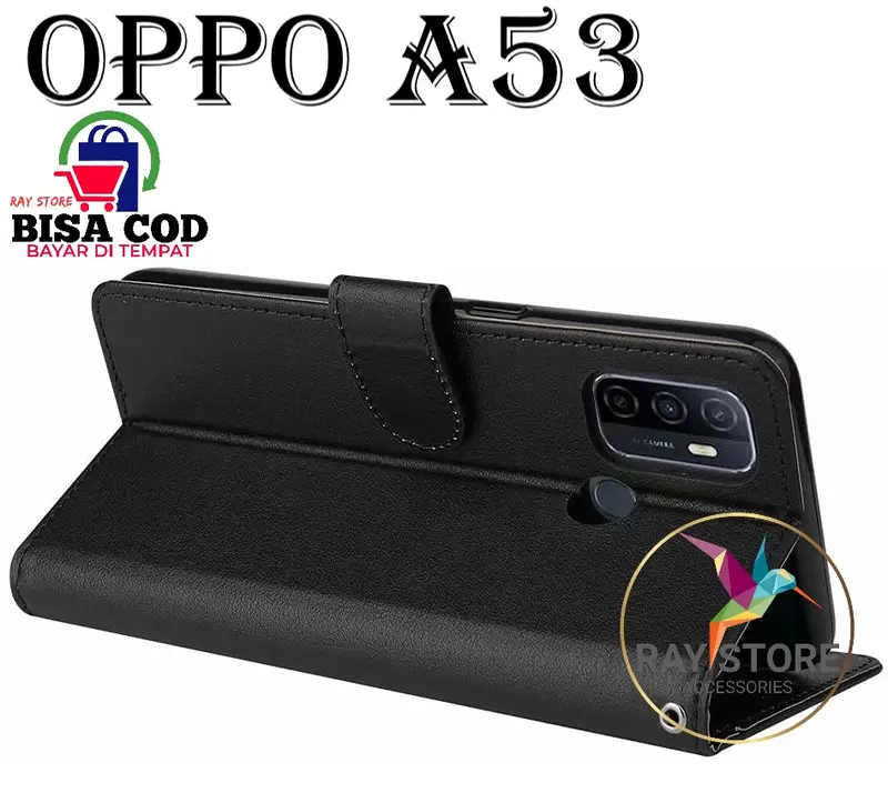 OPPO A53 FLIP LEATHER CASE PREMIUM-FLIP WALLET CASE KULIT UNTUK OPPO A53 - CASING DOMPET-FLIP COVER LEATHER-SARUNG BUKU HP TPU Kulit Sapi TPU Plastik Kulit Sapi Kulit Sapi TPU Plastik 4