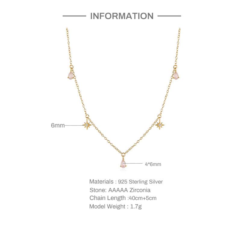 Product Introduction of AIDE 925 Sterling Silver Stacking Choker Chain Women Dainty Flower Zircon Necklace Geometry Korean Clavicle Neck Jewelry Gifts 19