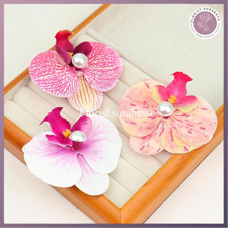 [COD] Jepitan Bunga Anggrek Premium Orchid Hair Clip Jepitan Rambut Bunga Anggrek Duckbill 8