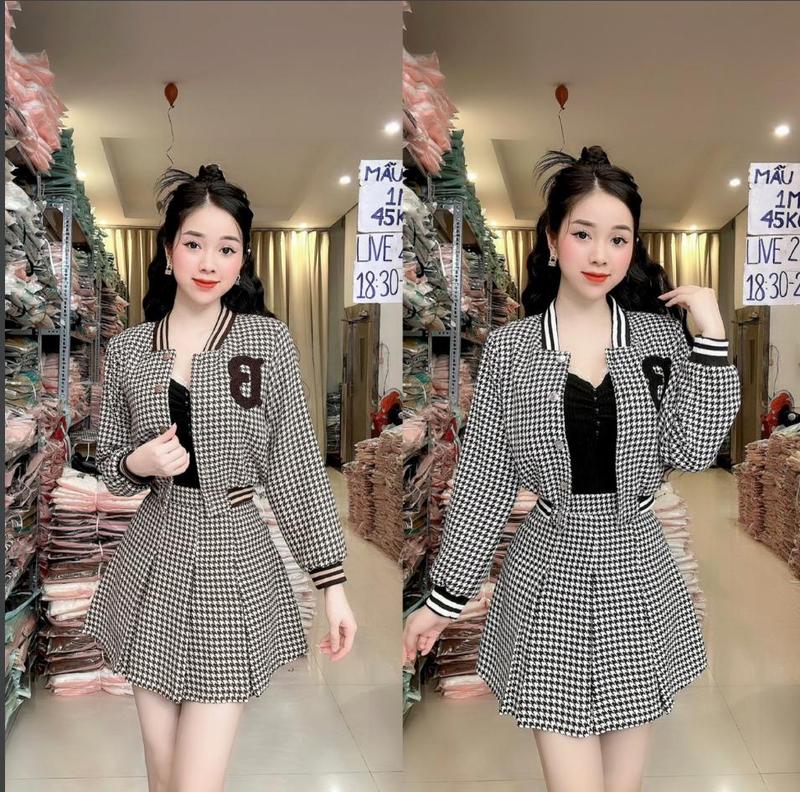   U43  SET BOMBER THIẾT KẾ HAI MÓN ÁO KHOÁC DẠ+CHÂN VÁY XẾP LY sét đồ nữ sang chảnh set váy nữ đi tiệc đi làm đi chơi đều đẹp U43 