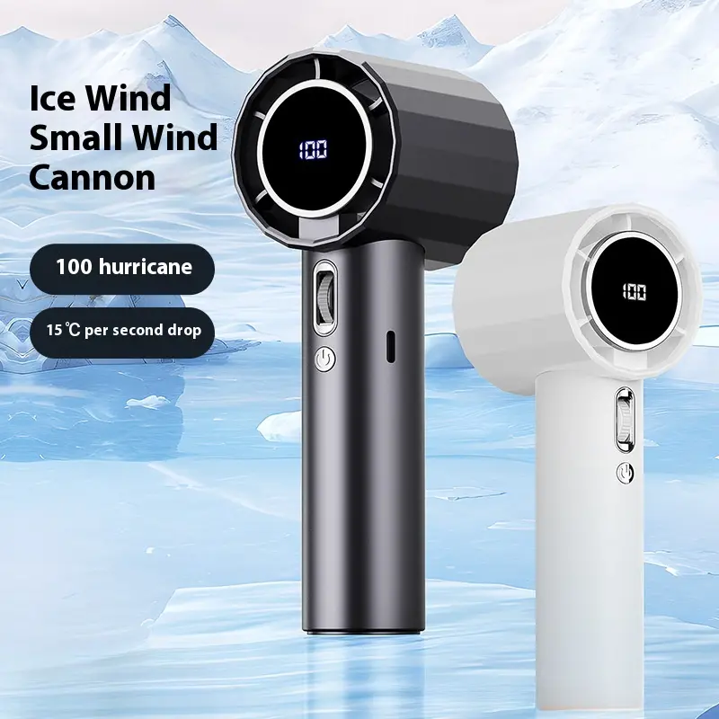 Quạt Đá Cầm Tay 100 Tốc Độ, Mới Năm 2025, Cầm Tay Mini USB, Sạc Tua Bin, Quạt Nhỏ Màn Hình Kỹ Thuật Số, Quạt Để Bàn Phụ Kiện 2
