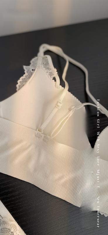 Product Introduction of Sexy Front Button Lace Cross Beauty Back Underwear Women's Small Chest Push up Wireless Pure Want to Adjust Bra 6