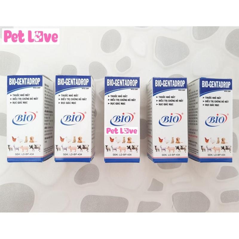 1 hộp (20 chai) nhỏ mắt chó mèo Bio Gentadrop 2